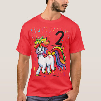 Party 2 Jahre Einhorn Party 2. Geburtstag T-Shirt