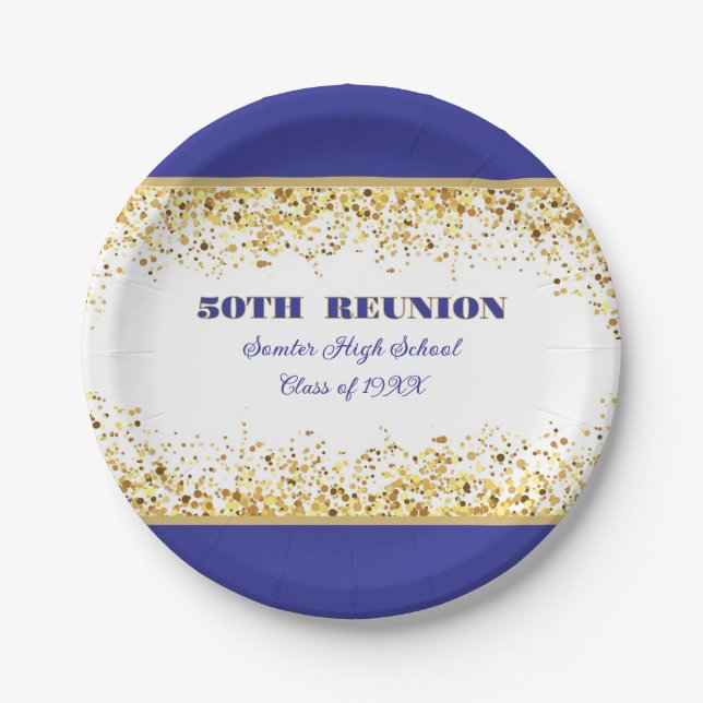 Party! 50th Class Reunion custom  Pappteller (Vorderseite)