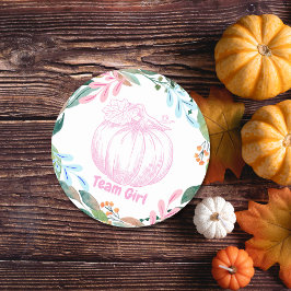 Party-Abstimmung über das Team Girl Pumpkin Gender Runder Aufkleber
