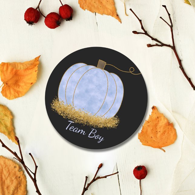 Party-Abstimmung über Team Boy Pumpkin Gender Runder Aufkleber (Von Creator hochgeladen)