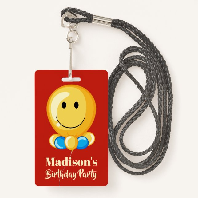 Party-Abzeichen für Ballon Ausweis (Vorderseite mit Schlüsselband)