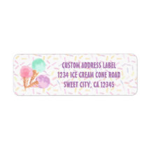 Party-Adressetiketten für Eiscreme