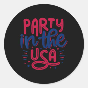 Party am 4. Tag der Vintagen Unabhängigkeit der US Runder Aufkleber