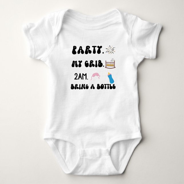 Party am Grill 2.00 Uhr bringen Flasche Baby Strampler (Vorderseite)