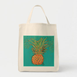 Party-Ananas-Abstrakter Ananas auf Hell  Tragetasche