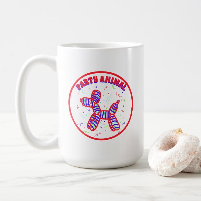 Party Animal Balloon Dog Kaffeetasse (Mit Donut)