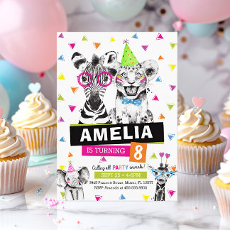 Party Animal Birthday Einladung, Kinder Safari Einladung