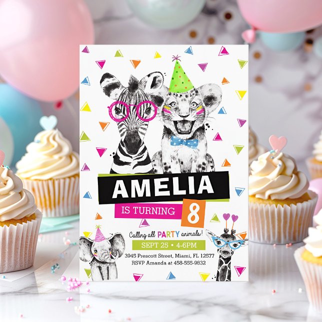 Party Animal Birthday Einladung, Kinder Safari Einladung (Party Animal Birthday Invitation)