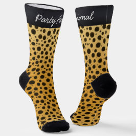 "Party Animal" Cheetah Spots Spaß personalisierbar Socken