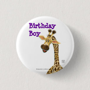 Party Animal Giraffe Button