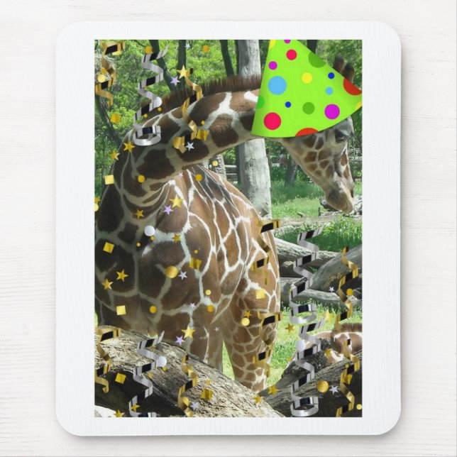 Party Animal Giraffe Mousepad (Vorne)