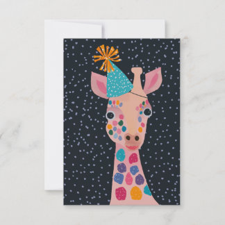 Party Animal Giraffe Notecard Dankeskarte