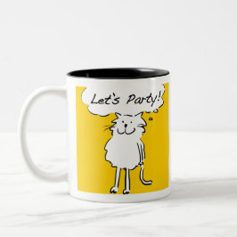 Party Animal. Katze Will in Party Zweifarbige Tasse