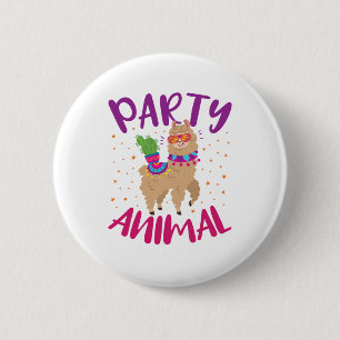 Party Animal Llama Bachelorette Geburtstag Button