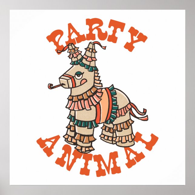 Party Animal: Niedlich & Funny mexikanischer Donke Poster (Vorne)