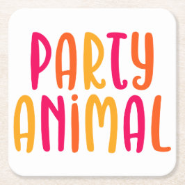 Party Animal. Rechteckiger Pappuntersetzer