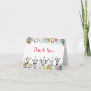 Party Animal rose Gold Safari Anniversaire Merci