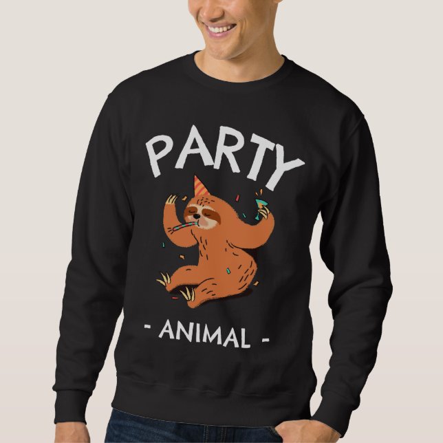 Party Animal Sloth Sweatshirt (Vorderseite)