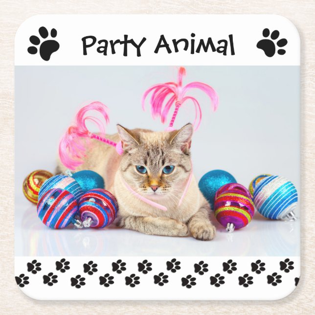 Party Animal - Square Drink Untersetzer (Vorderseite)