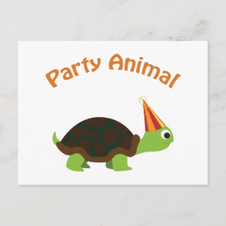 Party Animal Turtle Einladungspostkarte