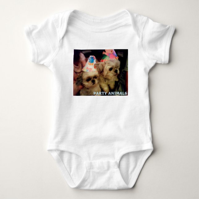 Party Animals Bodysuit für Babys von HAS Juwelen Baby Strampler (Vorderseite)