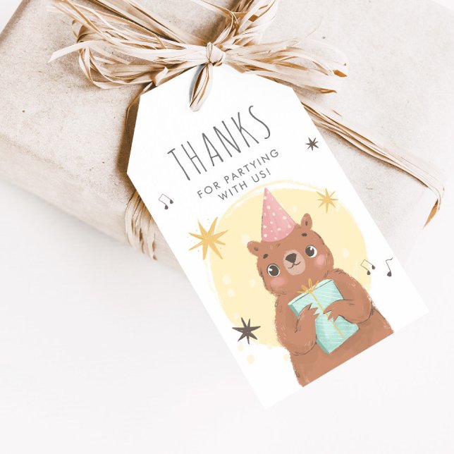 Party Animals Farbige Kindergeburtstag Gastgeschen Geschenkanhänger (Von Creator hochgeladen)