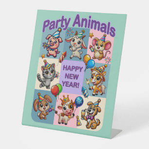 Party Animals "Frohes Neues Jahr" Sockelschild
