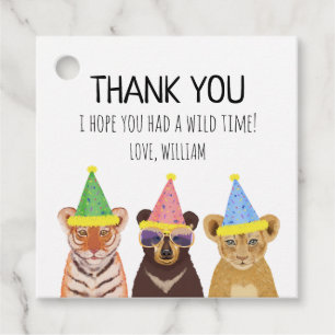 Party Animals Illustration Geburtstag Vielen Dank Geschenkanhänger