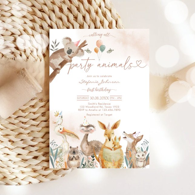 Party Animals Kids Birthday Invitation (Créateur téléchargé)