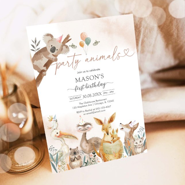 Party Animals Kids Birthday Invitation Einladung (Von Creator hochgeladen)