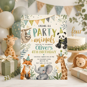 Party Animals Kindergeburtstag Einladung