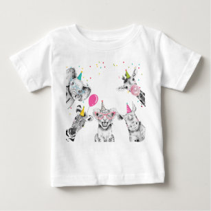 Party Animals Safari Geburtstagsparty Girl Geburts Baby T-shirt