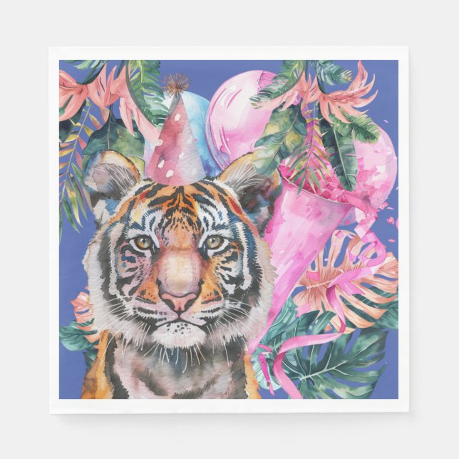 Party Animals Safari Jungle Wild Einen Geburtstag Serviette (Vorderseite)