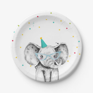 Party Animals Safari Wild Elephant Zoo Geburtstag Pappteller