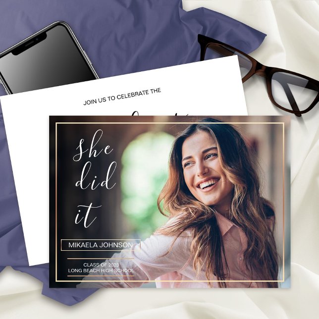 Party Ankündigung 2023 Graduate Foto Card (Von Creator hochgeladen)