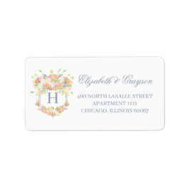 Party Aquarell Blumengarten Wappen Adresse Adressaufkleber