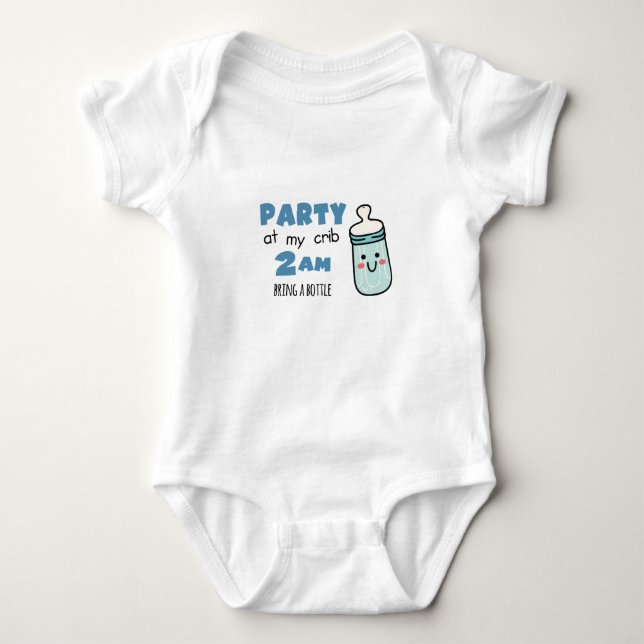 Party auf meinem Grill, bringen Sie eine Flasche B Baby Strampler (Vorderseite)