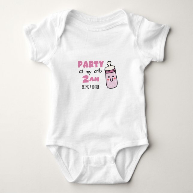 Party auf meinem Grill, bringen Sie eine Flasche r Baby Strampler (Vorderseite)