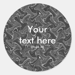 Party-Aufkleber für Abstrakte Rauchfänger in Grau  Runder Aufkleber