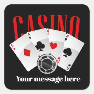 Party-Aufkleber für das Casino Quadratischer Aufkleber