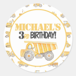 Party-Aufkleber für den Bau von Dump Runder Aufkleber