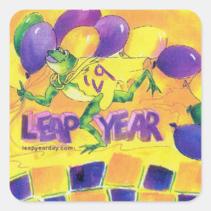 Party-Aufkleber für Leap Year Quadratischer Aufkleber
