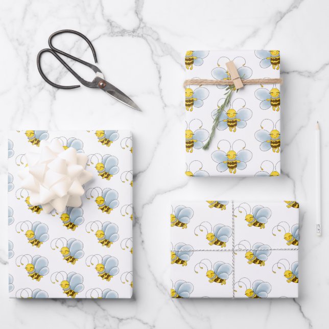 Party aus Bienenwachs Geschenkpapier Set (Vorderseite)