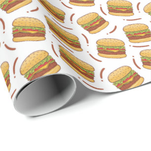 Party aus cool gefliestem Hamburger Geschenkpapier