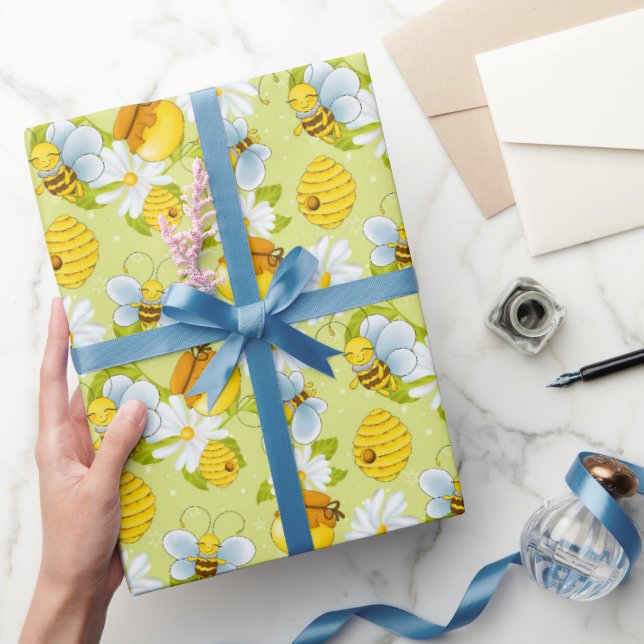 Party aus gegartem Honigbienen Geschenkpapier (Schenken)