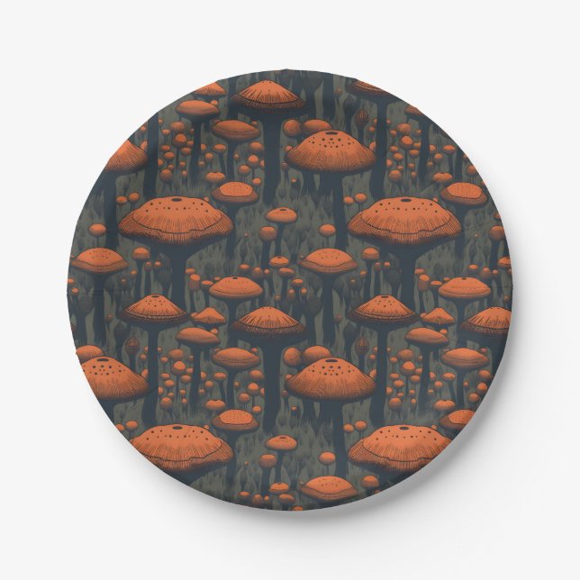 Party aus Mushroom Paper Plate Pappteller (Vorderseite)