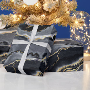 Party aus schwarzem Goldkohlebergwerk Geschenkpapier