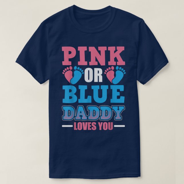 Party Baby Pink und Blue Daddy T-Shirt (Design vorne)