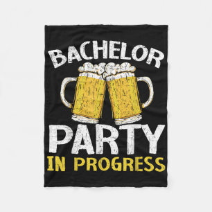 Party Bachelor in progress Beer Wedding Groom Brid Fleecedecke