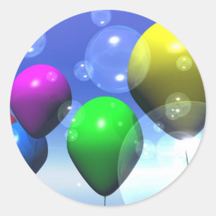 Party-Ballon-u. Blasen-Aufkleber Runder Aufkleber
